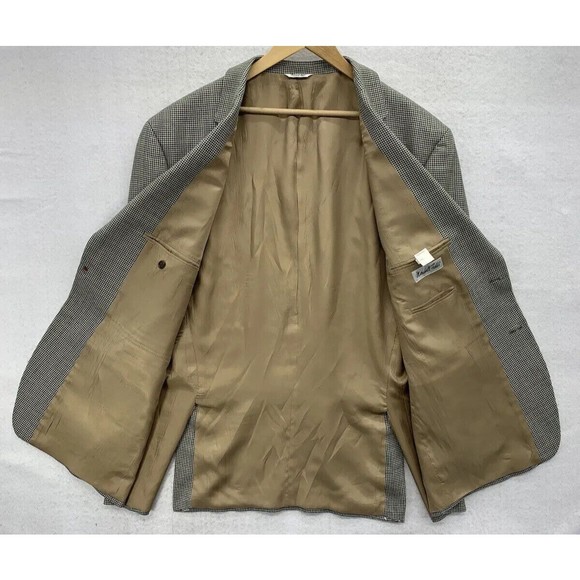 Marshall Fields Sports Blazer Men’s Size 48R Herringbone Gray Blk Wht Silk Blend - Picture 3 of 15